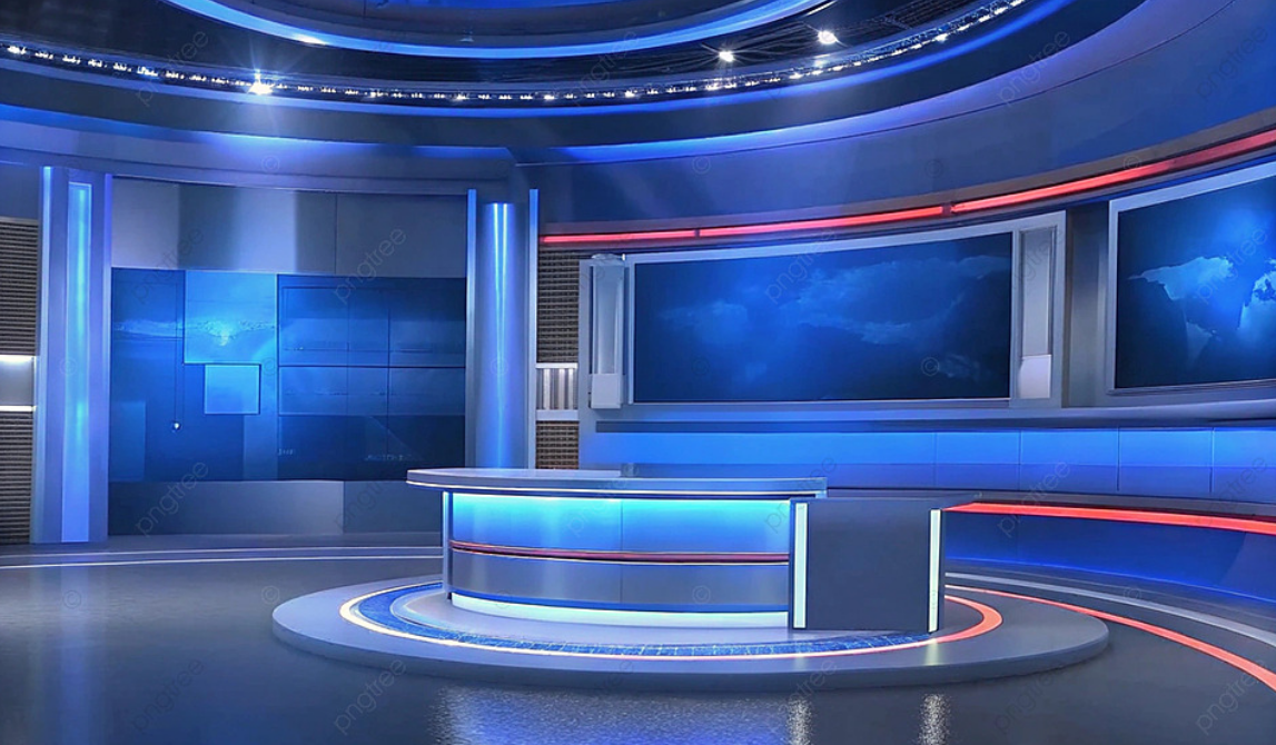 Siber güvenlik konulu televizyon stüdyosu